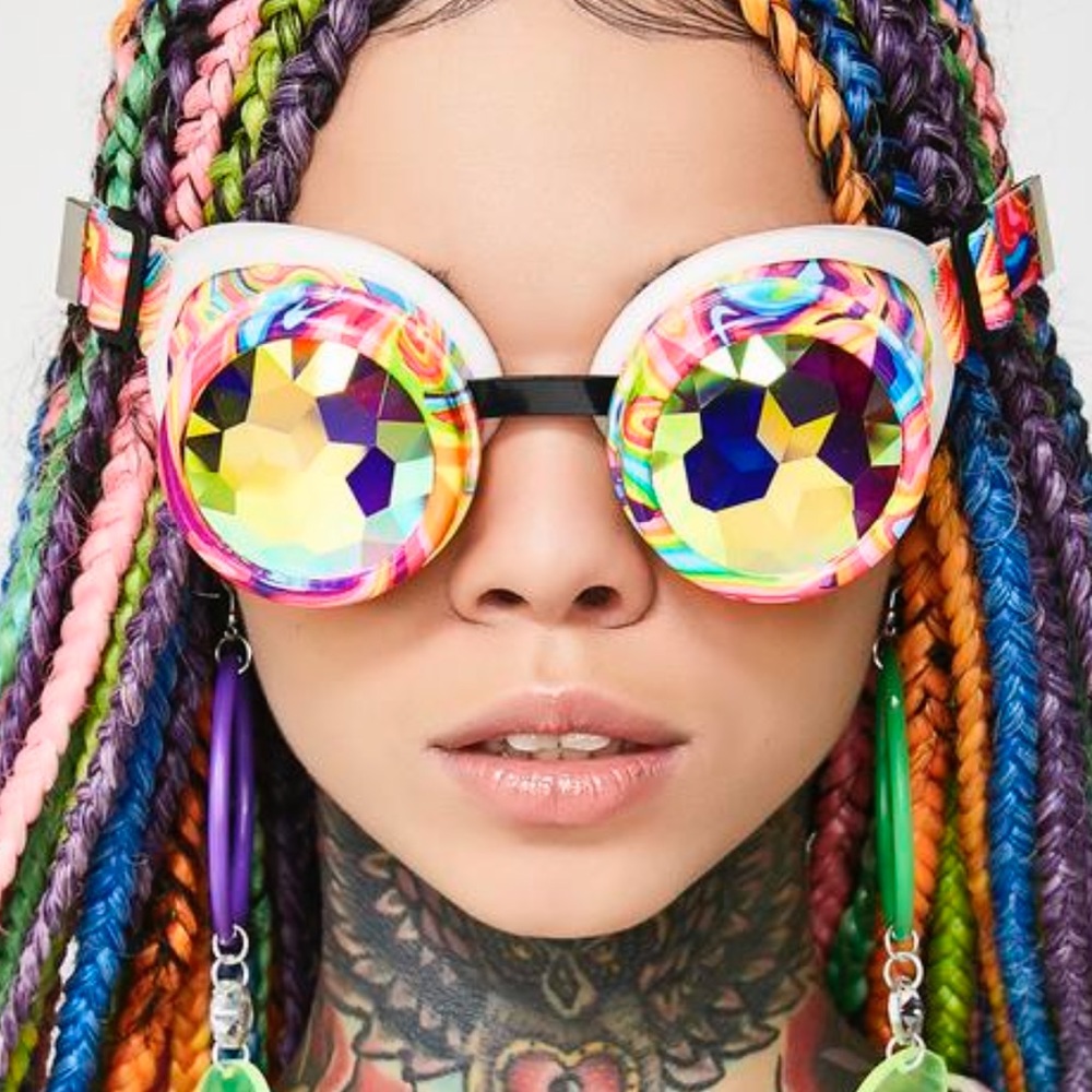 KANDI SWIRL KALEIDOSCOPE GOGGLES (NEW)